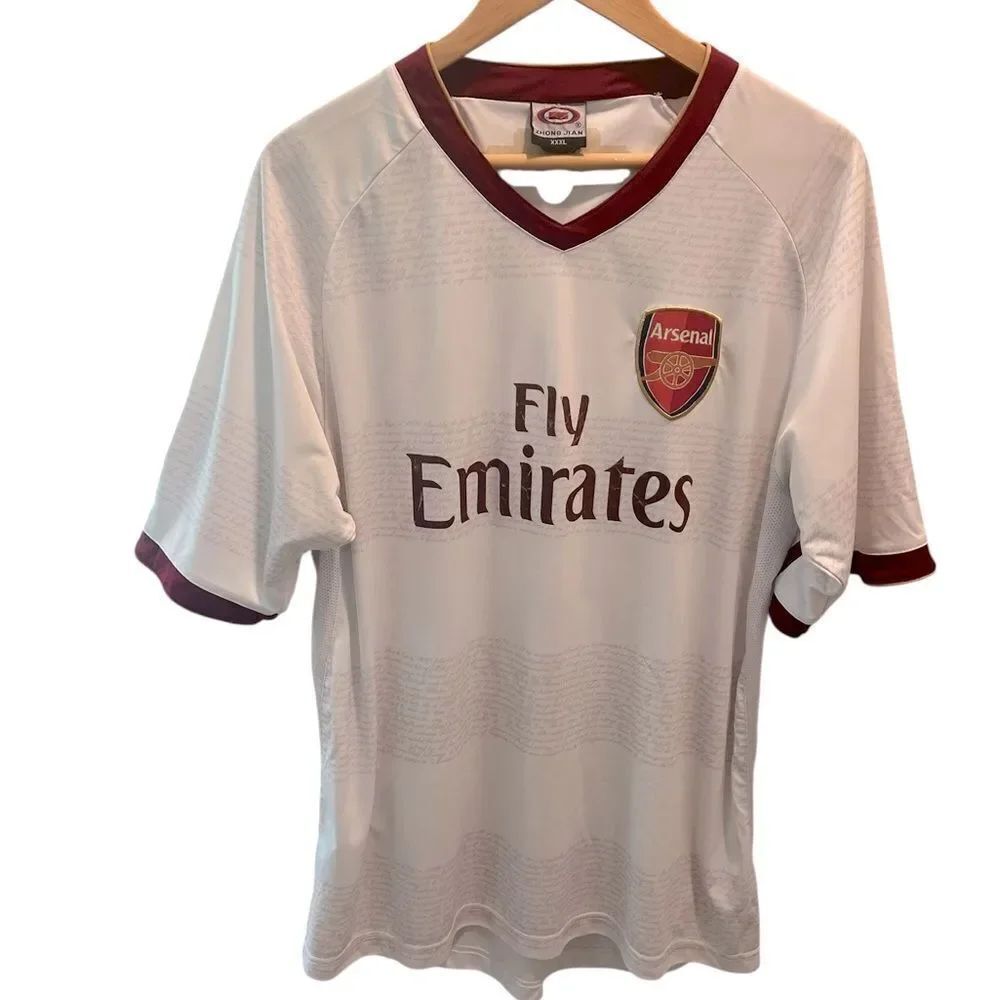 Arsenal 2007-08 Away Jersey Replica White/Maroon Fly Emirates – Size XXXL